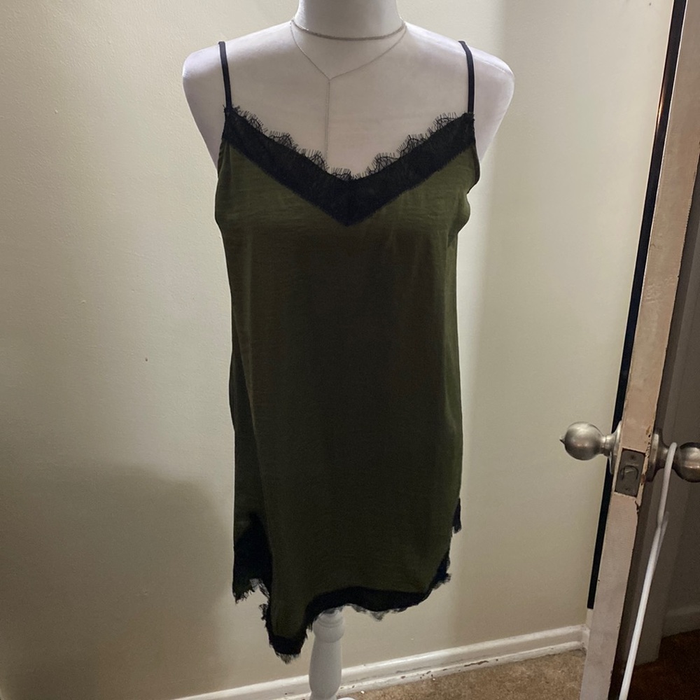Tahari Olive Black Lash Nightie